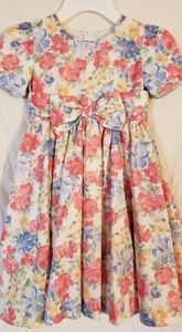EUC vintage Sylvia White little girl floral dress